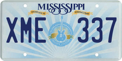 MS license plate XME337