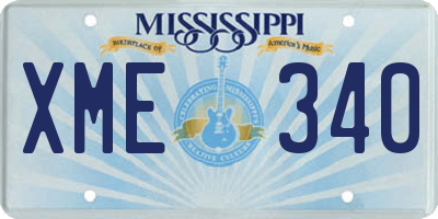 MS license plate XME340