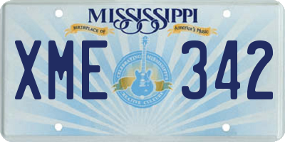 MS license plate XME342