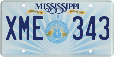 MS license plate XME343