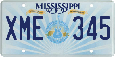 MS license plate XME345