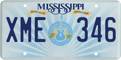 MS license plate XME346