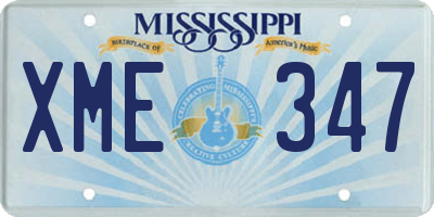 MS license plate XME347