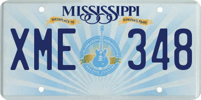 MS license plate XME348