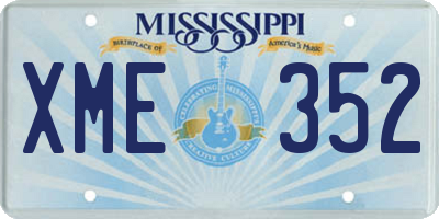 MS license plate XME352