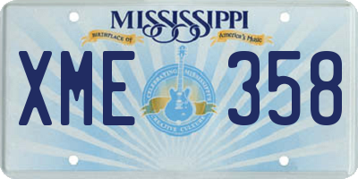 MS license plate XME358