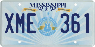 MS license plate XME361