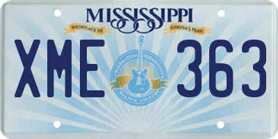 MS license plate XME363