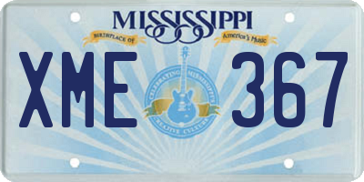 MS license plate XME367
