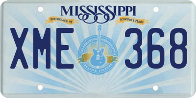 MS license plate XME368