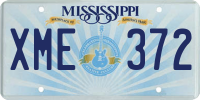 MS license plate XME372