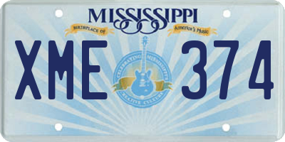 MS license plate XME374