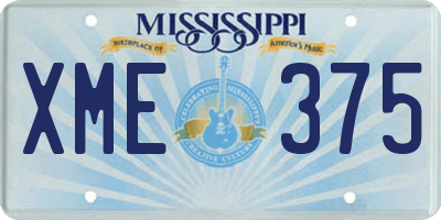 MS license plate XME375