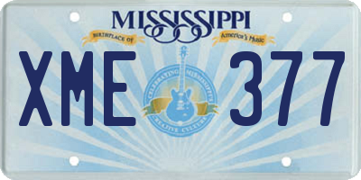 MS license plate XME377