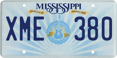 MS license plate XME380