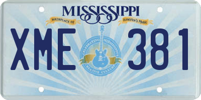 MS license plate XME381