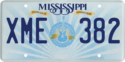 MS license plate XME382