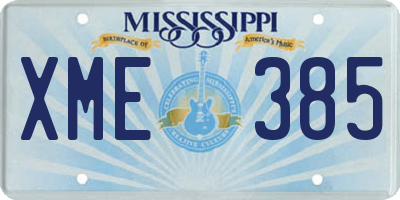 MS license plate XME385