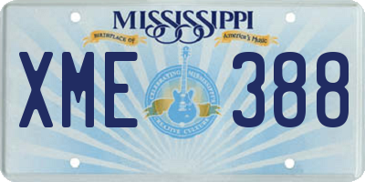 MS license plate XME388