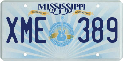 MS license plate XME389