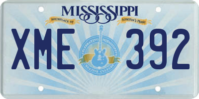 MS license plate XME392