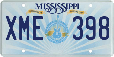 MS license plate XME398