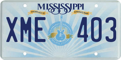 MS license plate XME403