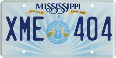 MS license plate XME404