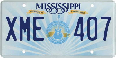 MS license plate XME407