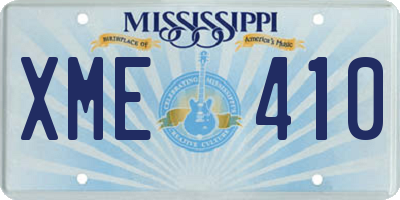 MS license plate XME410