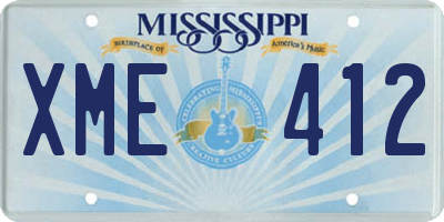 MS license plate XME412