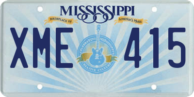 MS license plate XME415