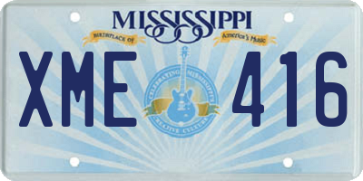 MS license plate XME416