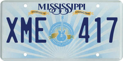 MS license plate XME417