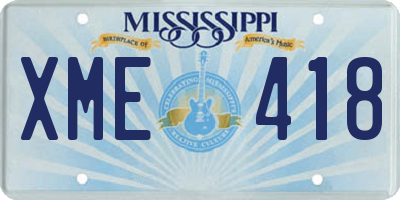 MS license plate XME418