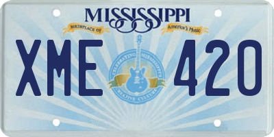 MS license plate XME420