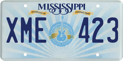 MS license plate XME423