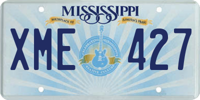 MS license plate XME427