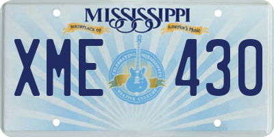 MS license plate XME430