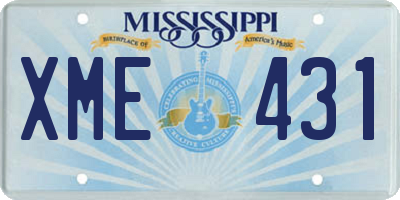 MS license plate XME431