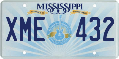 MS license plate XME432