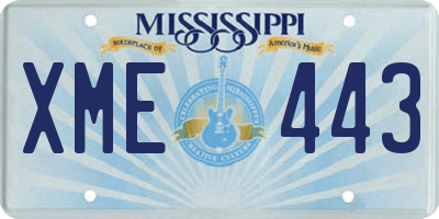MS license plate XME443