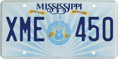 MS license plate XME450
