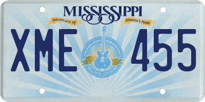MS license plate XME455