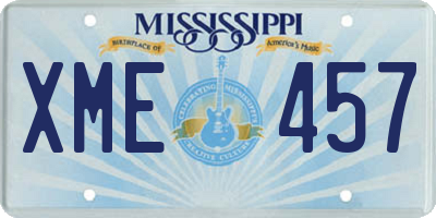 MS license plate XME457