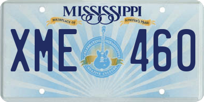 MS license plate XME460
