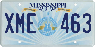 MS license plate XME463