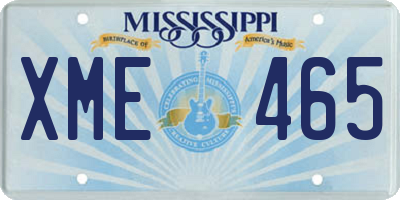 MS license plate XME465