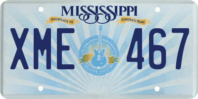 MS license plate XME467