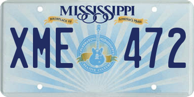 MS license plate XME472